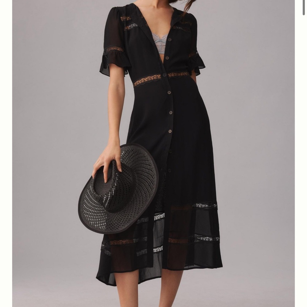 Reformation Black Lace Woodson Dress Size 8 NWT